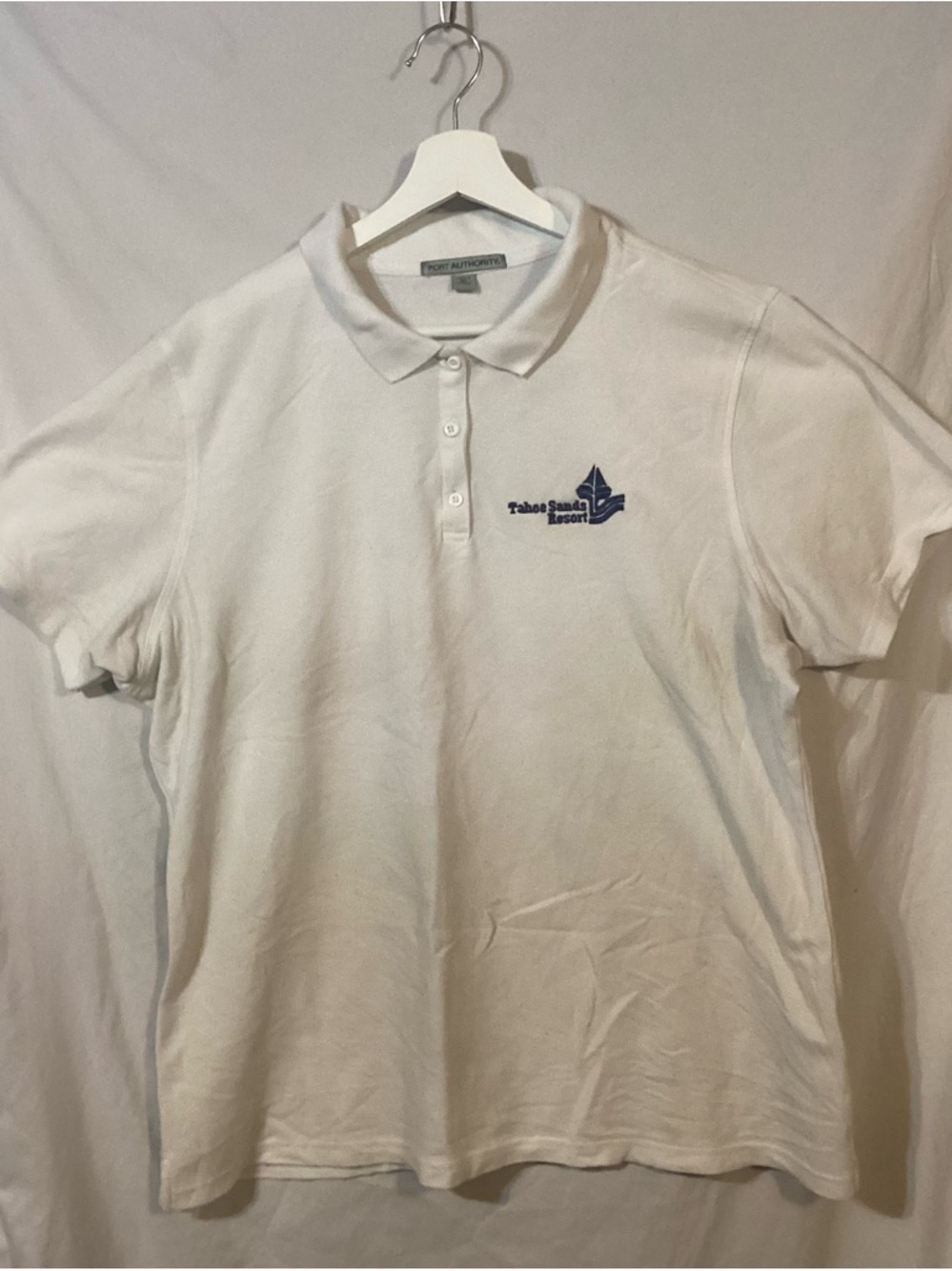 Men’s White Polo Shirt with Embroidered Logo